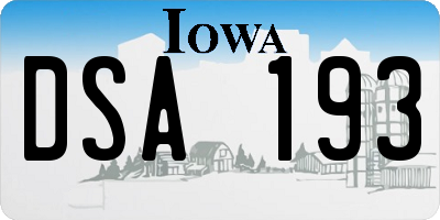 IA license plate DSA193