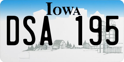 IA license plate DSA195