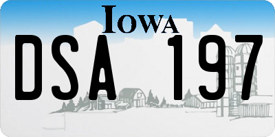 IA license plate DSA197