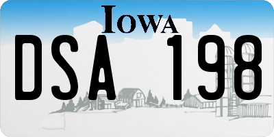 IA license plate DSA198