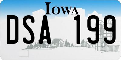 IA license plate DSA199