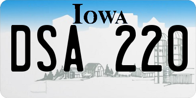 IA license plate DSA220