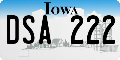 IA license plate DSA222