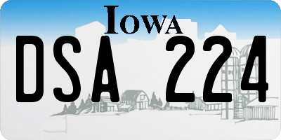 IA license plate DSA224