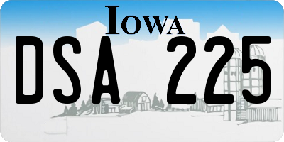 IA license plate DSA225