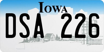 IA license plate DSA226