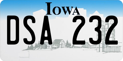 IA license plate DSA232