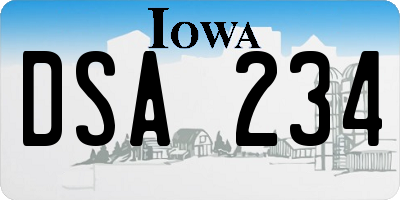 IA license plate DSA234