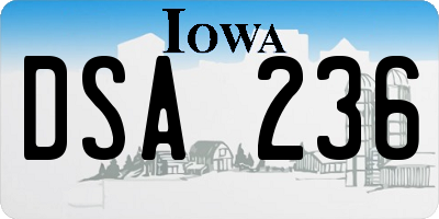 IA license plate DSA236