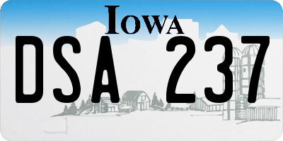 IA license plate DSA237