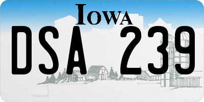 IA license plate DSA239