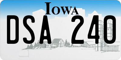 IA license plate DSA240