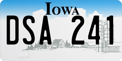 IA license plate DSA241