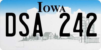 IA license plate DSA242