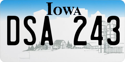 IA license plate DSA243