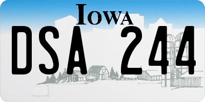 IA license plate DSA244