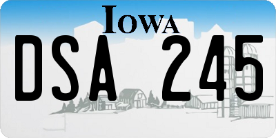 IA license plate DSA245