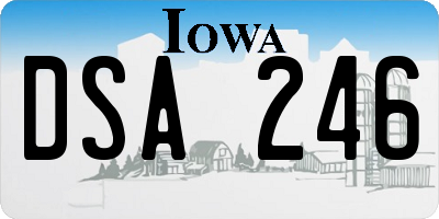 IA license plate DSA246