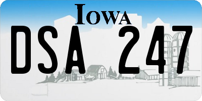IA license plate DSA247