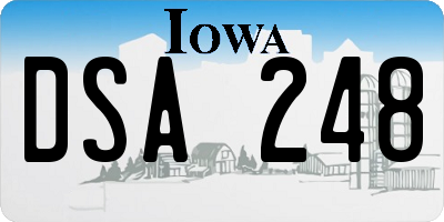 IA license plate DSA248