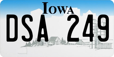 IA license plate DSA249