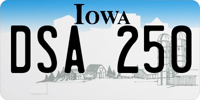 IA license plate DSA250