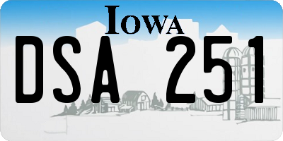 IA license plate DSA251