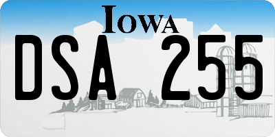 IA license plate DSA255