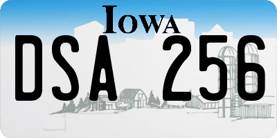 IA license plate DSA256