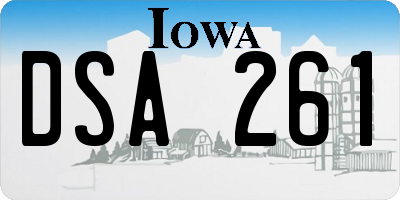 IA license plate DSA261