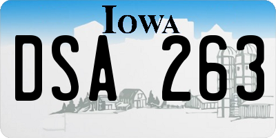 IA license plate DSA263