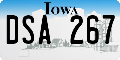 IA license plate DSA267