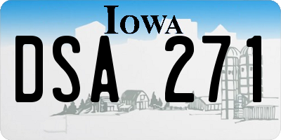 IA license plate DSA271