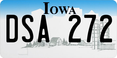 IA license plate DSA272