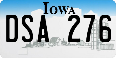 IA license plate DSA276
