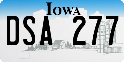IA license plate DSA277