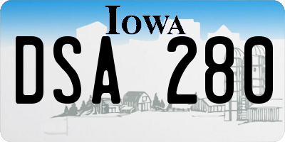 IA license plate DSA280