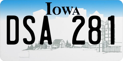 IA license plate DSA281