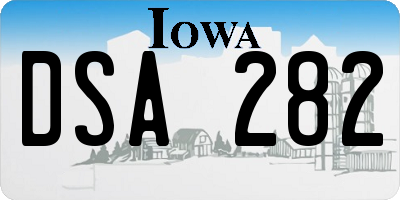 IA license plate DSA282