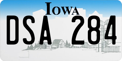IA license plate DSA284