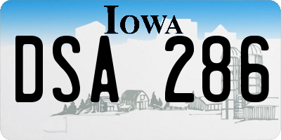 IA license plate DSA286