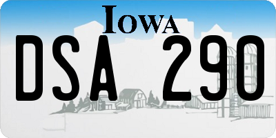 IA license plate DSA290