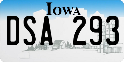 IA license plate DSA293