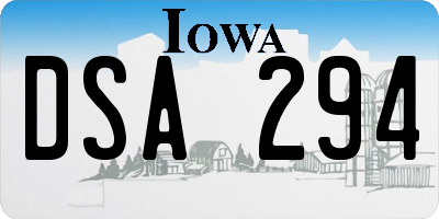 IA license plate DSA294