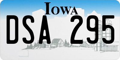 IA license plate DSA295