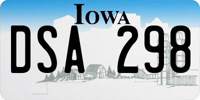IA license plate DSA298