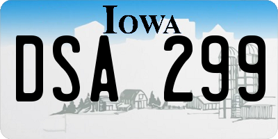 IA license plate DSA299