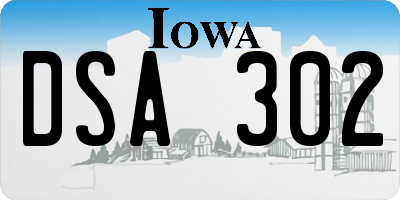 IA license plate DSA302