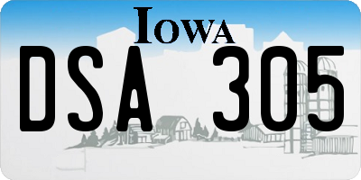 IA license plate DSA305