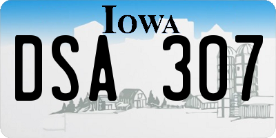 IA license plate DSA307